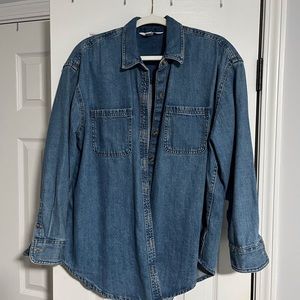 Old Navy light wash button down shirt, size large